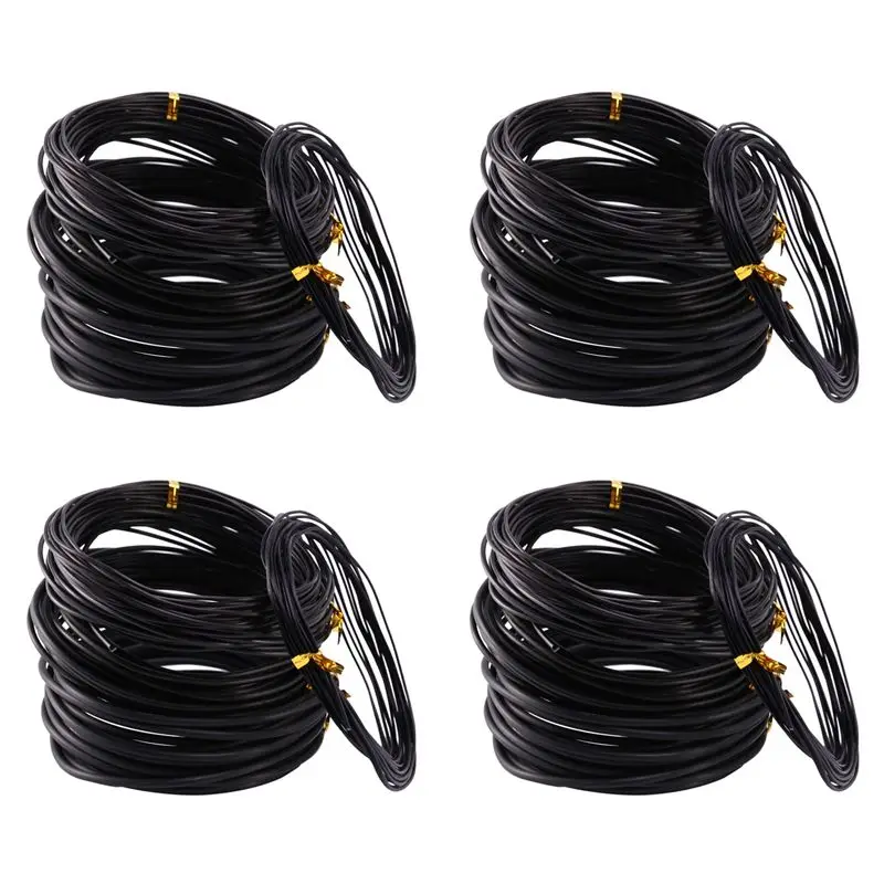 SDFC-20X Anodized Aluminum Bonsai Training Wire 5-Size Starter Set-1.0Mm,1.5Mm,2.0Mm,2.5Mm,3.0Mm(147 Feet Total)(Black)