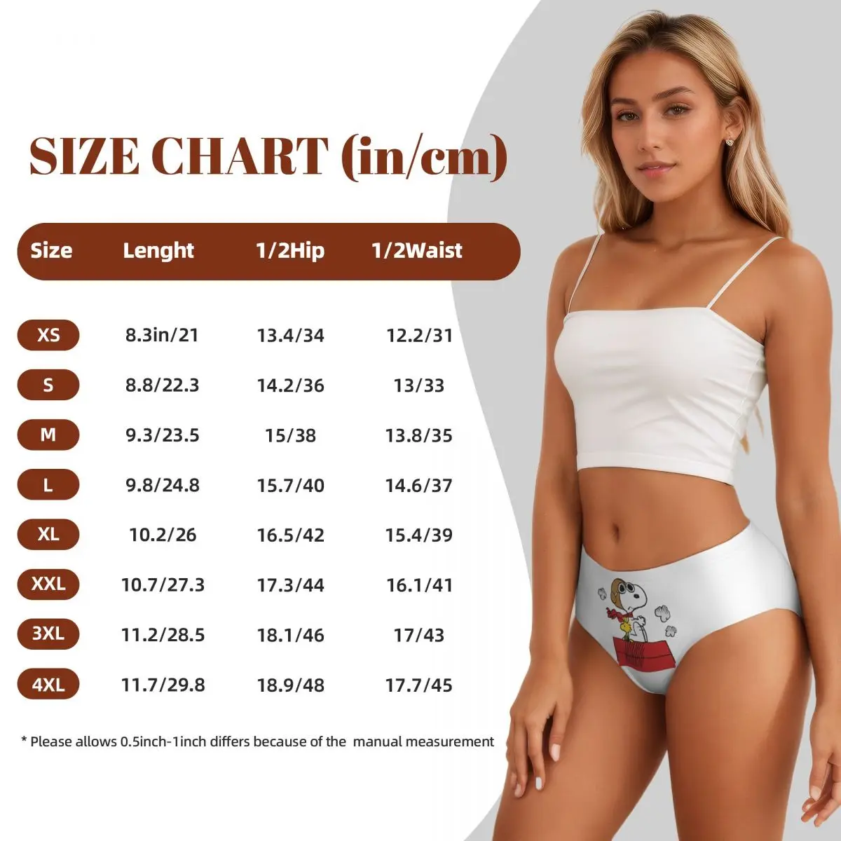 Custom Women Snoopys Woodstock Panties Breathable Cartoon Briefs Underwear image 6