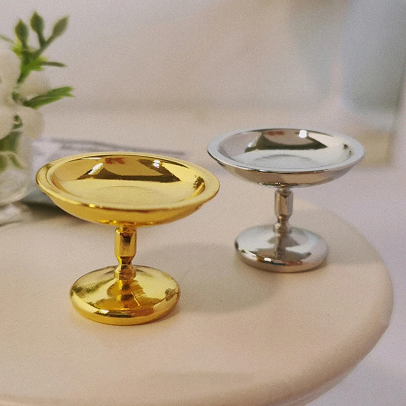 

✰✪1Pcs Mini Metal Fruit Snack Tray Model Dollhouse Miniature Cake Dim Sum Tray DIY Decoration Doll House Accessories