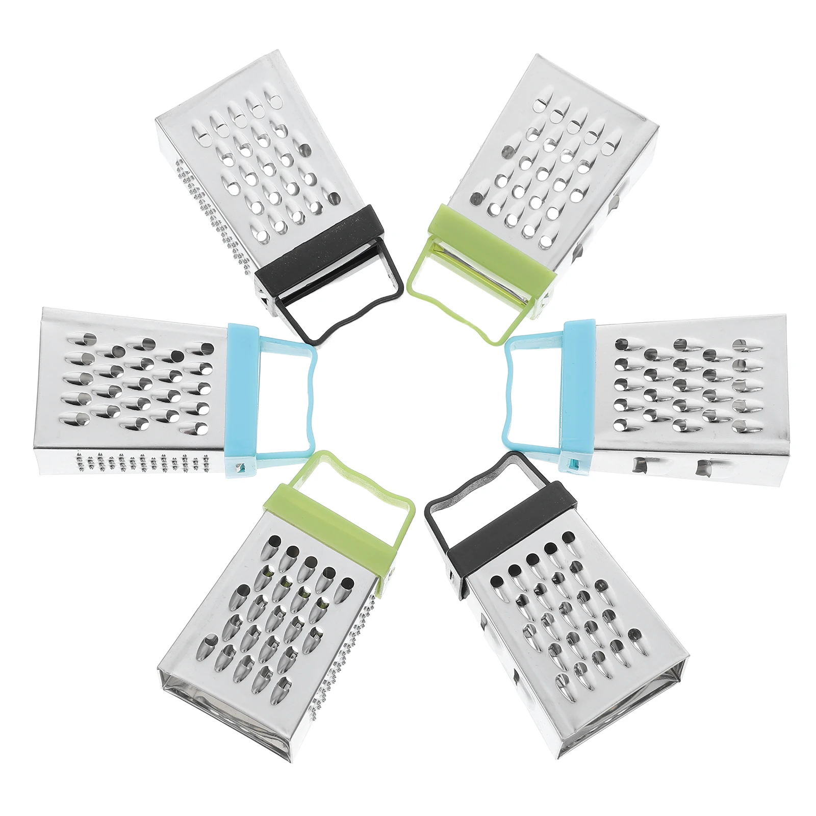 

6Pcs Mini Grater Stainless Steel Handheld Vegetable Slicer Shredder for Cheese Potatoes Carrots Zucchini Lemons Compact Kitchen