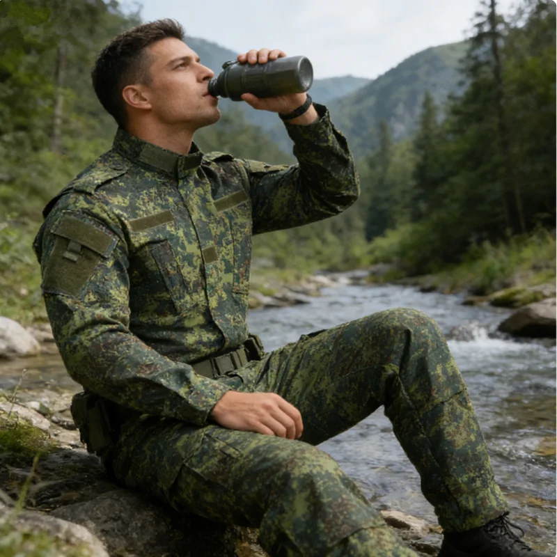 Men's Military Style 2nd Gen Grid ACU Tactical Suit High Density Fabric Combat Uniform Field Activity Training Airsoft CS Wear