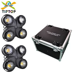 2IN1 Flight Case Pack 4x100W Warm Cold White COB LED Stage Waterproof Blinder Light DJ Wash Par Light Super Bright DMX Lighting