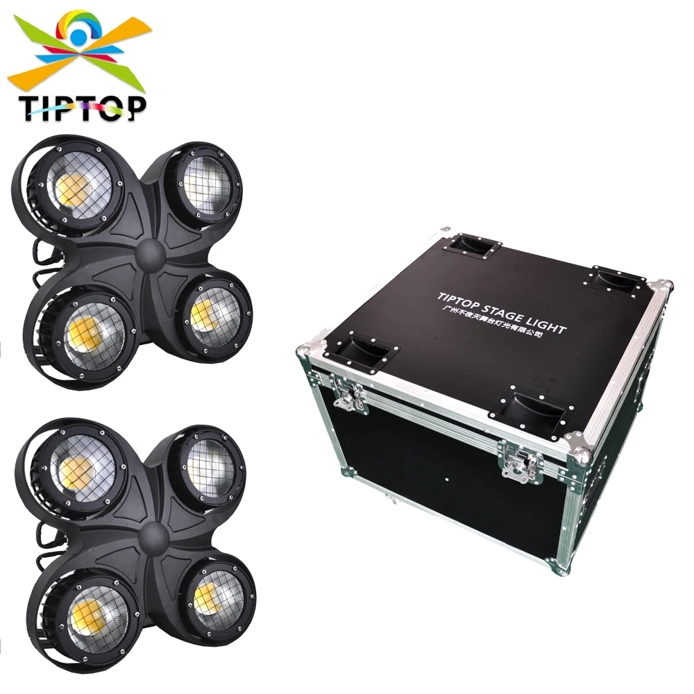 luz de inundacao impermeavel para palco iluminacao dmx super brilhante iluminacao dmx 2in flight case pack 4x100w branco quente e frio led cob 01