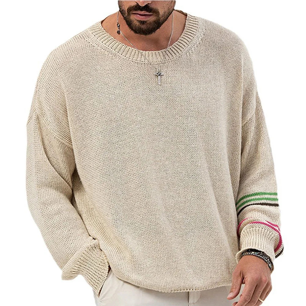 Y2k Mens Sweater Pure Bottom Thin Knit Base Sweater Autumn Casual Versatile Streetwear Breathable Top Men's Clothing Unisex 2024