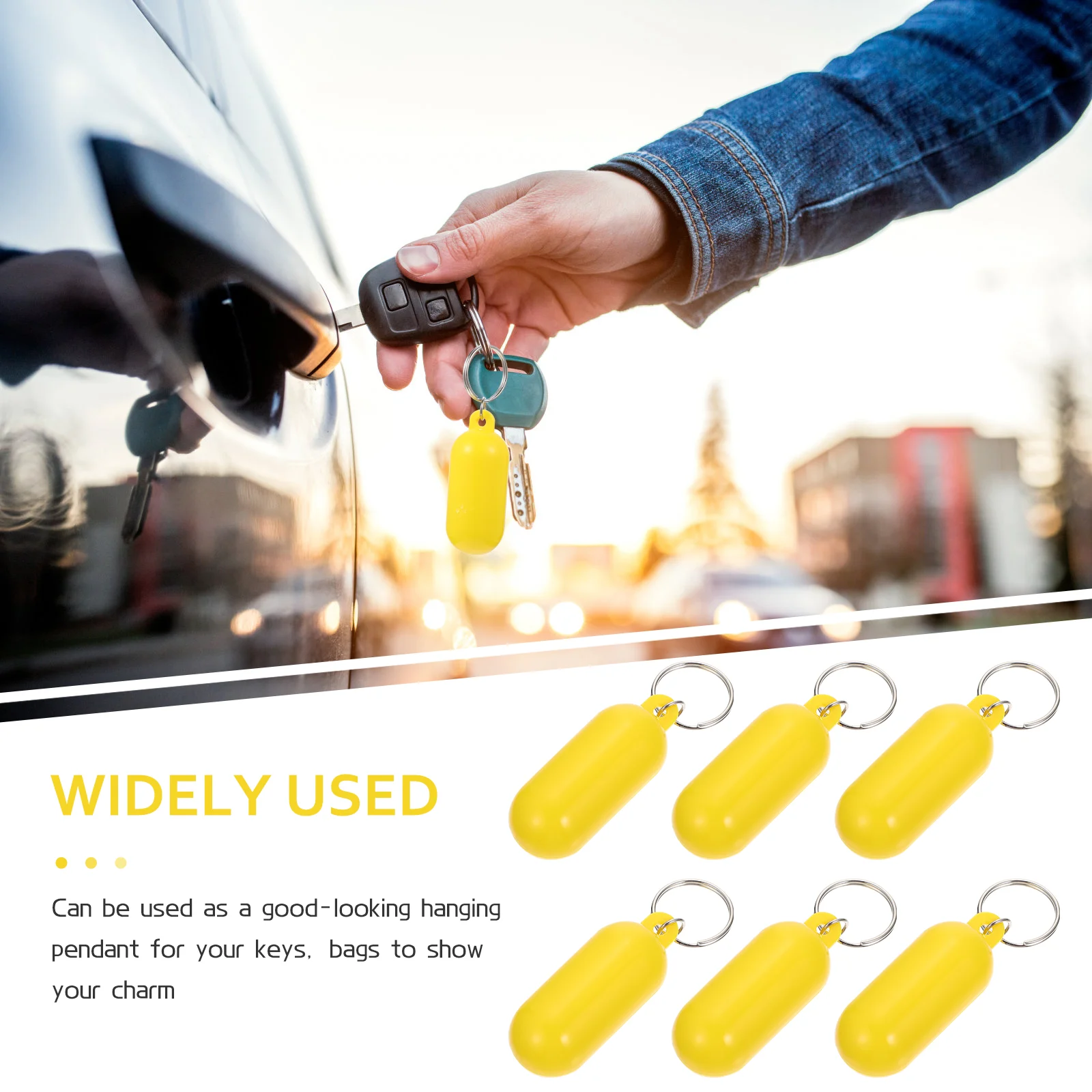 6 Pcs Chains Floating Key Ring Pendant Buoy Delicate Keyring Work Fishing Keychain Floaties