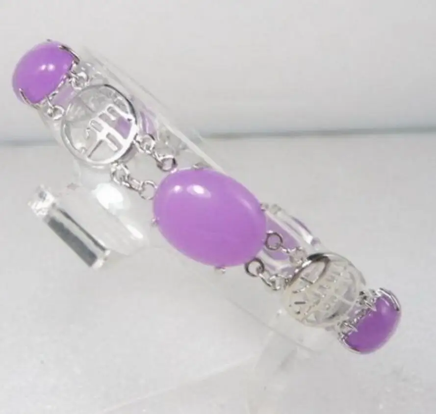 

Fashion jewelry Purple NEW Clasp Link Bangle Bracelet style Fine jewe Noble 100% Natural stone