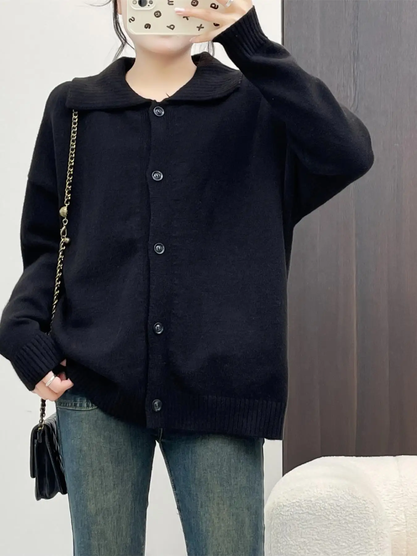 

Autumn Women's Long Sve Knitted Sweater Casual Loose Pure Color Versatile Knitted Cardigan Cotton Street Sle Coat