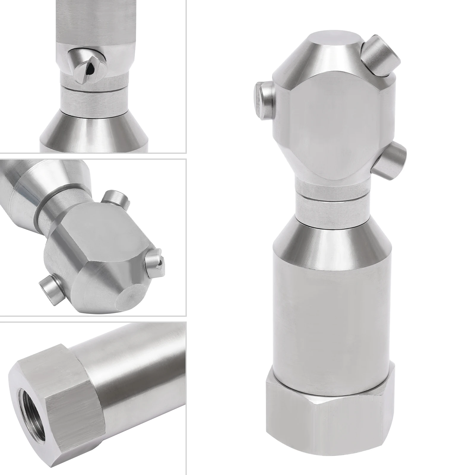 360 Degree Washing Nozzle 3/4 inch Stainless Steel Auto Rotating Tank Washing Spray Nozzle Pressure Cleaning Connector