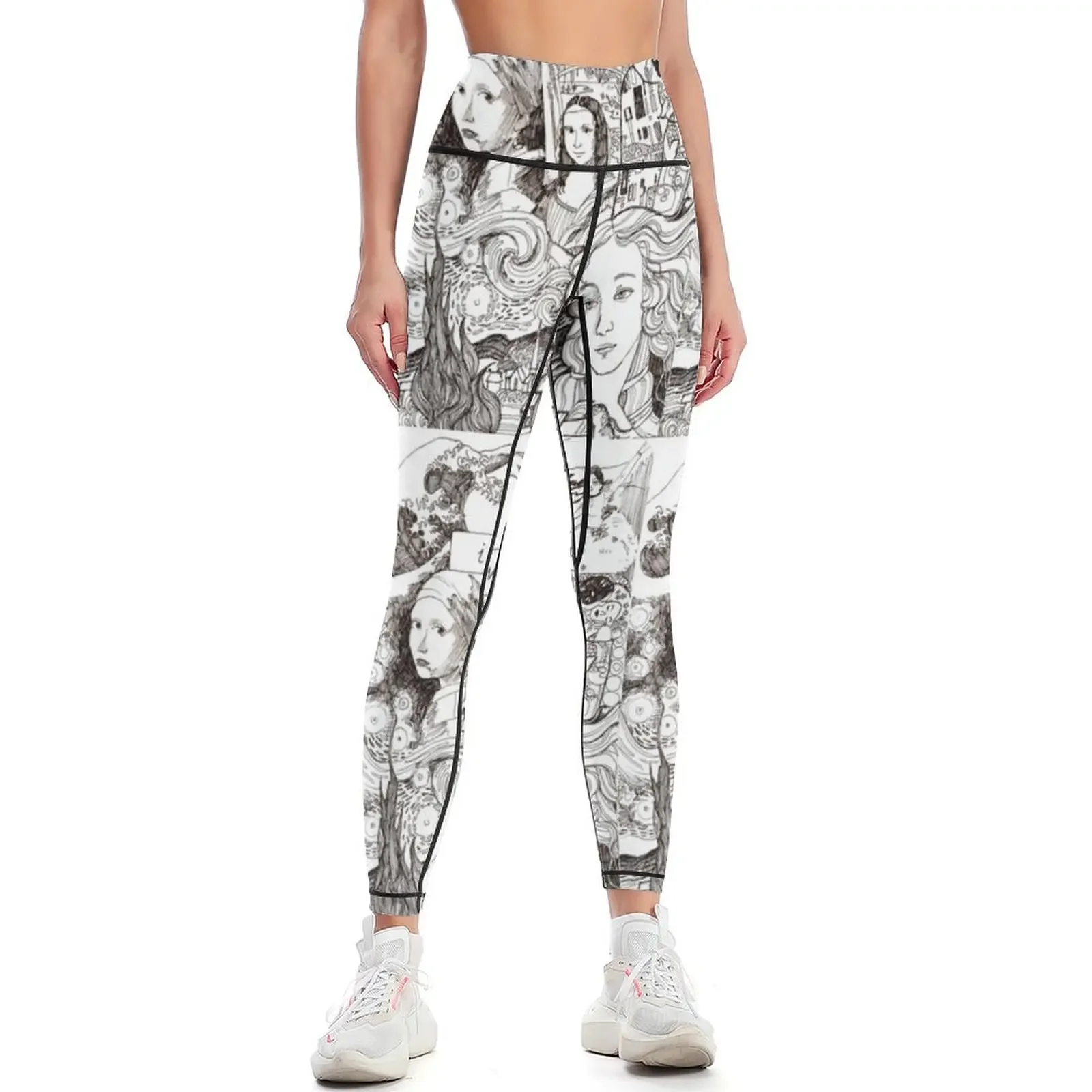 

Famous Paintings Art History - I love art Leggings sportswear for gym sports for gym pants Womens Leggings