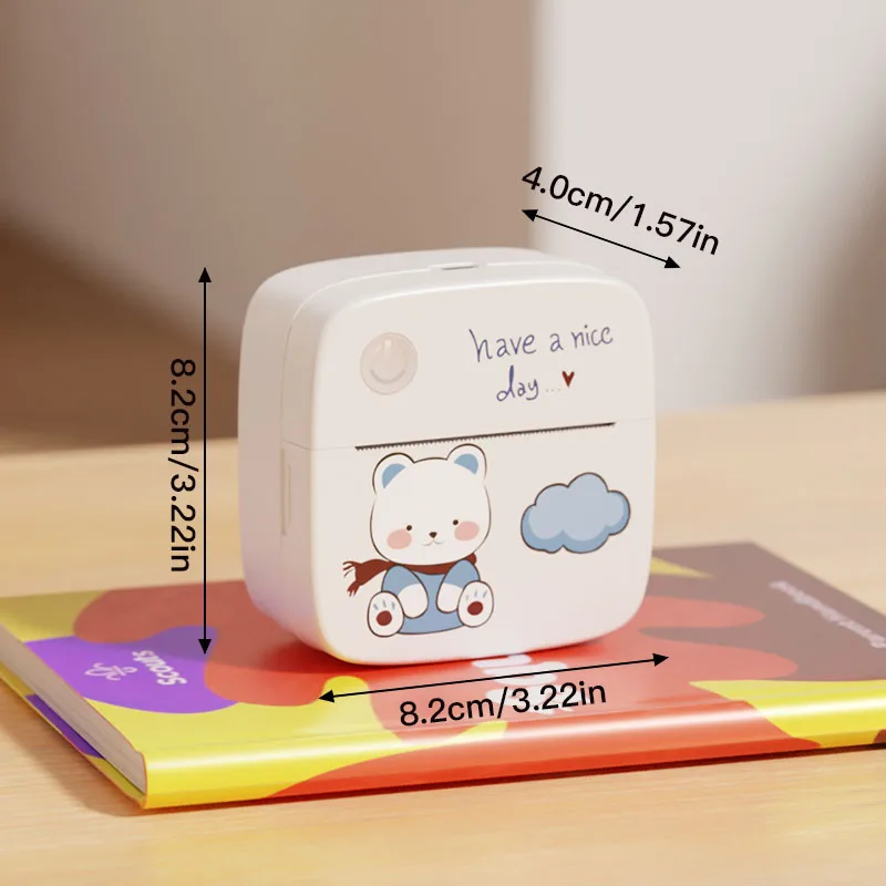 DOLEWA Mini Printer Portable Printer Thermal Printing Sticker Wireless Inkless Pocket Printer Self-adhesive Label 1200mAh