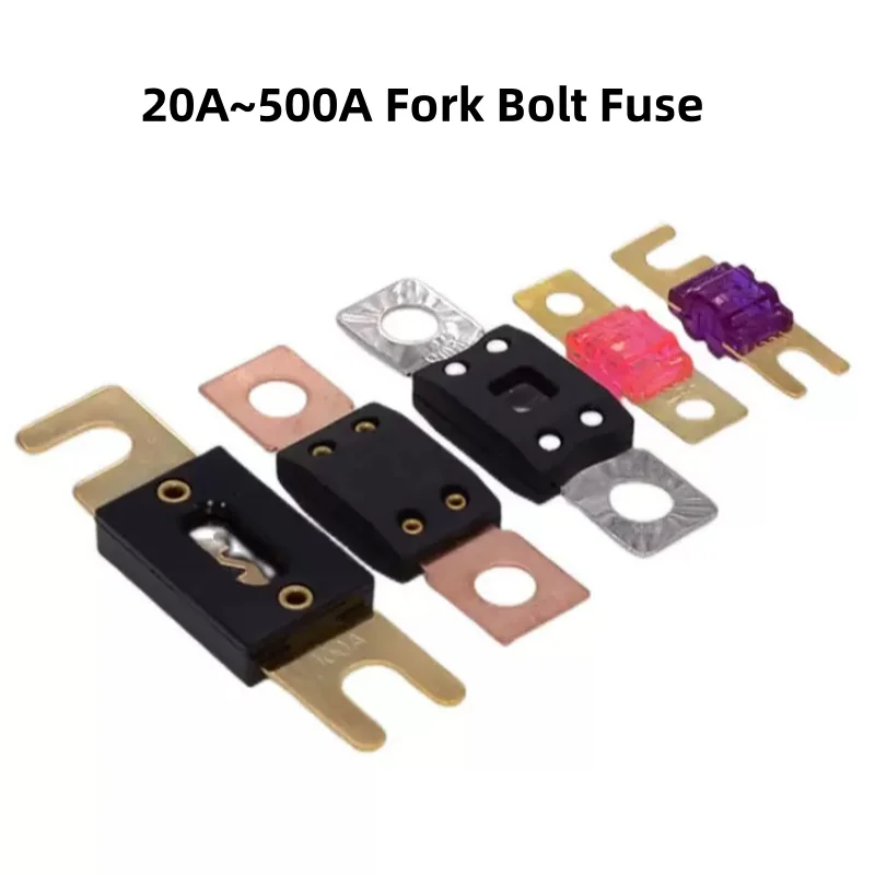 20A~500A S/M/L Fork Bolt Auto Fuse Car RV Modified High Current Inverter Fuse 80A100A150A200A