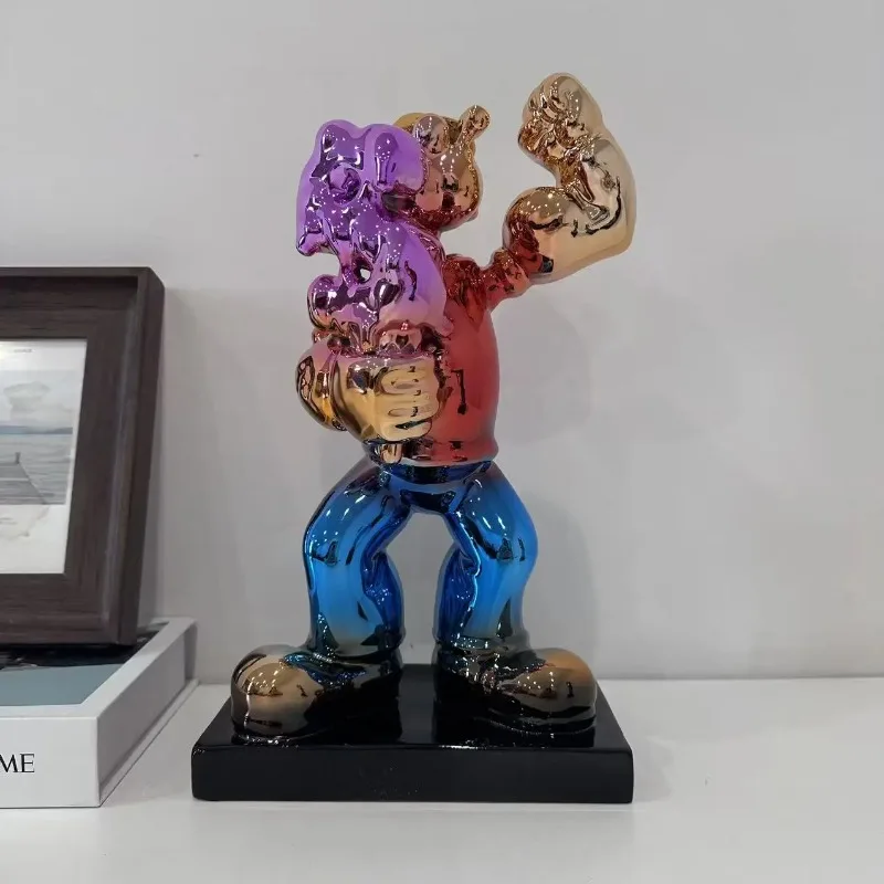 Popeye FRP electroplating soft decoration, cartoon character model ornament, creative photo, commercial beauty engraving