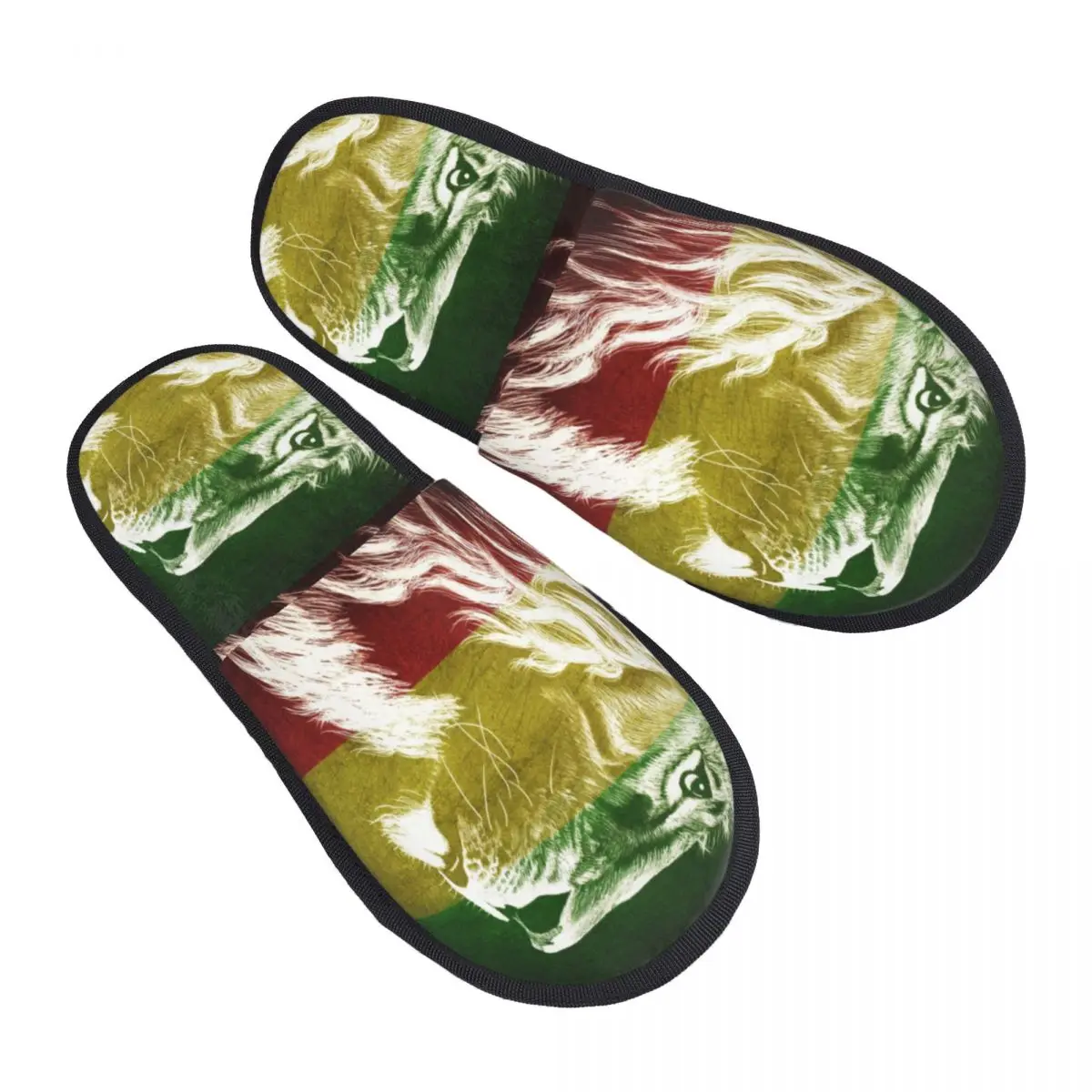 

Custom King Of Judah Rastafarian Rasta Lion Memory Foam House Slippers Jamaica Flag Jamaican Proud Cozy Warm Anti-Skid Slipper