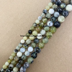 Semi-precious Stones Peru Green Opal Stone Round Loose Beads 6 8 10 MM Pick Size For Jewelry Making DIY