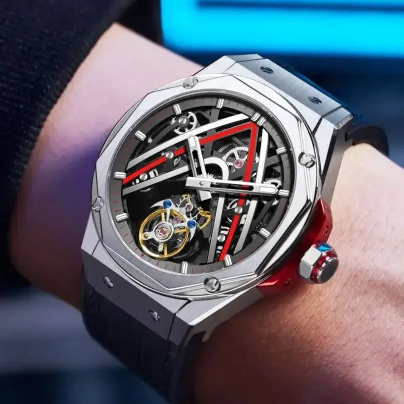 

AESOP часы с летающим турбийоном для мужчин, автоматический механизм с турбийоном, механические наручные часы, мужские модные сапфировые новые