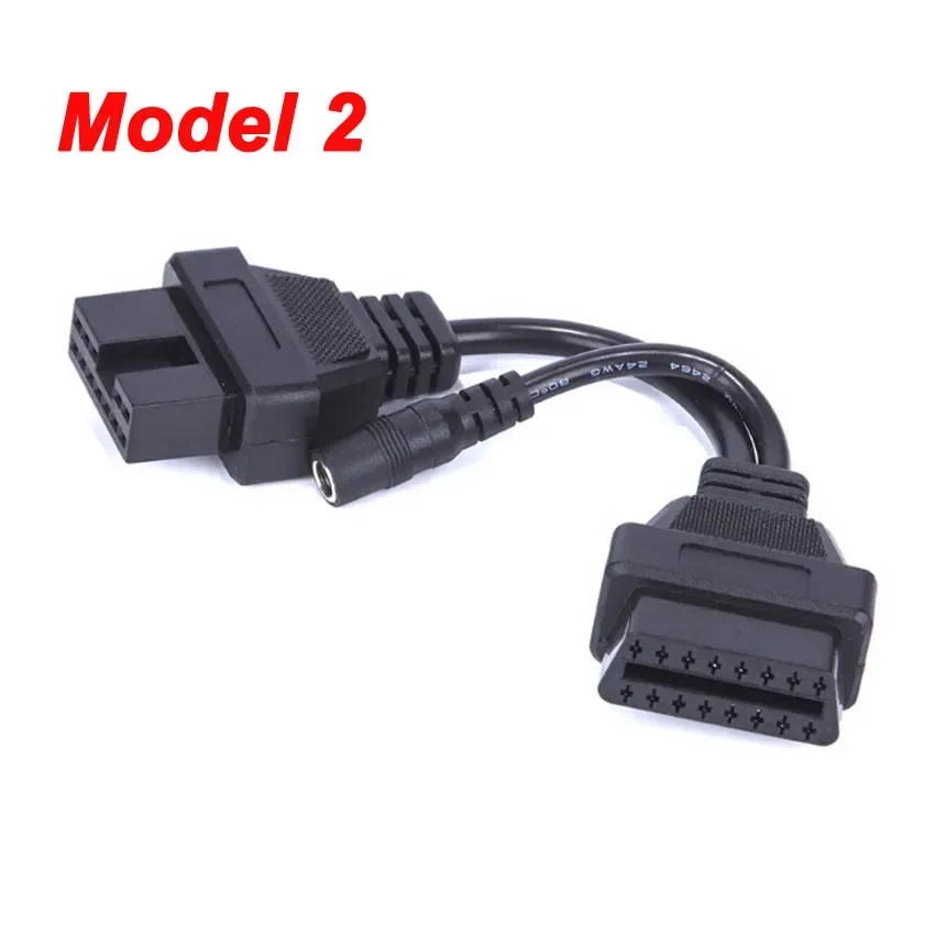 12-Pin OBD1 To 16-Pin OBD2 Diagnostic Adapter Cable – For Mitsubishi, Hyundai