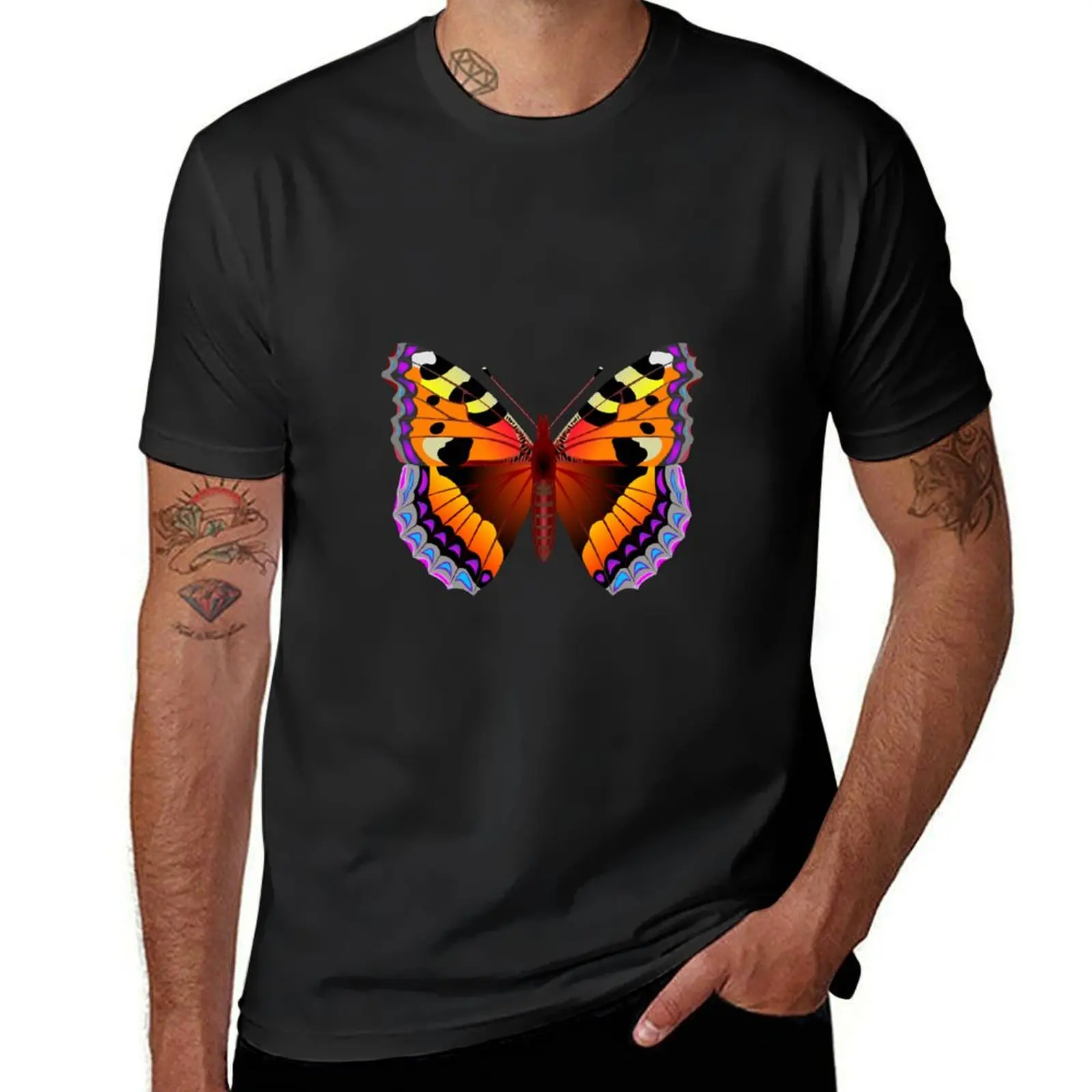 

Color butterfly T-Shirt anime cute tops T-shirts for men cotton