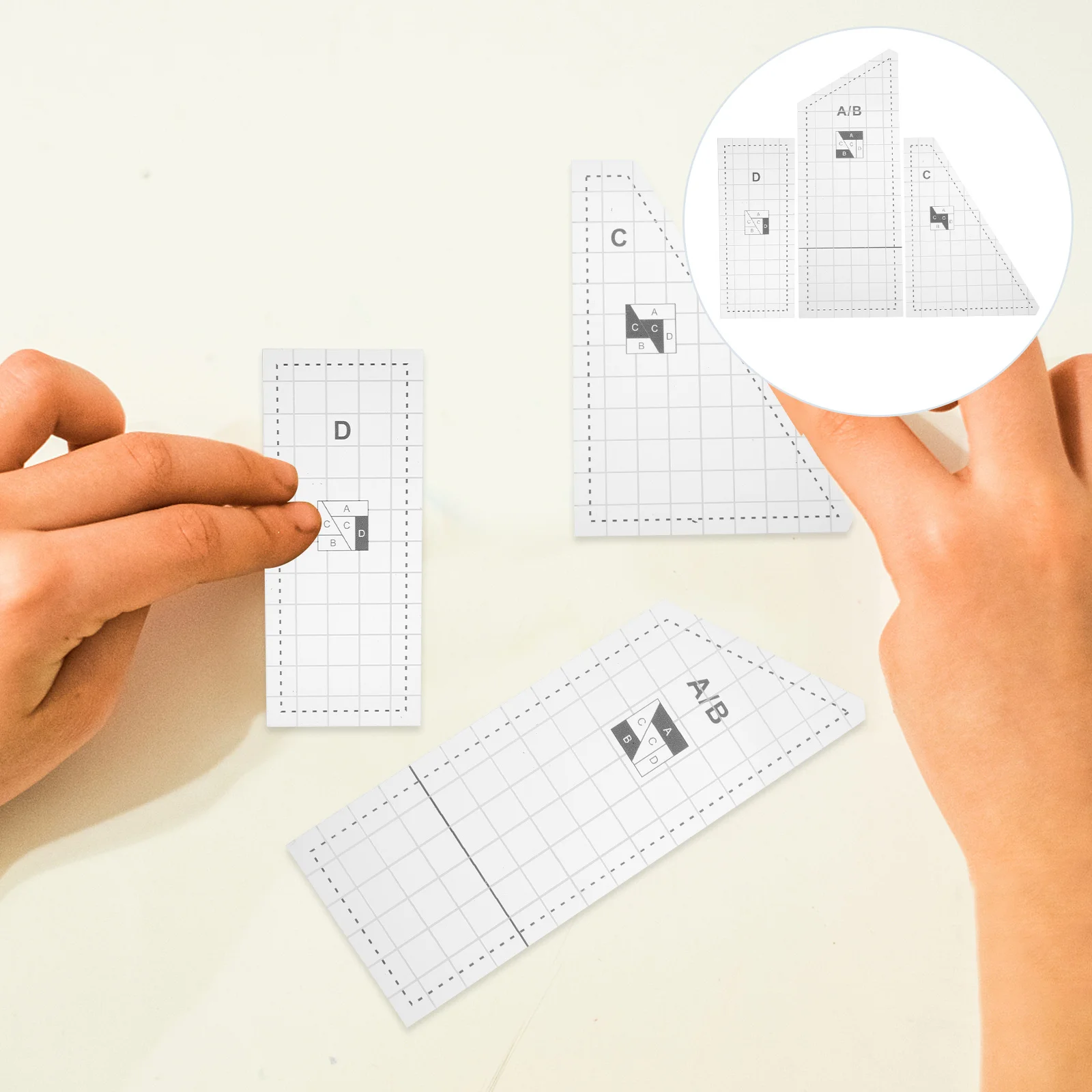 

1 Set Of Sewing Template Kit Clear Quilting Template For Diy Patchwork Durable Stitching Tool Lightweight Compact