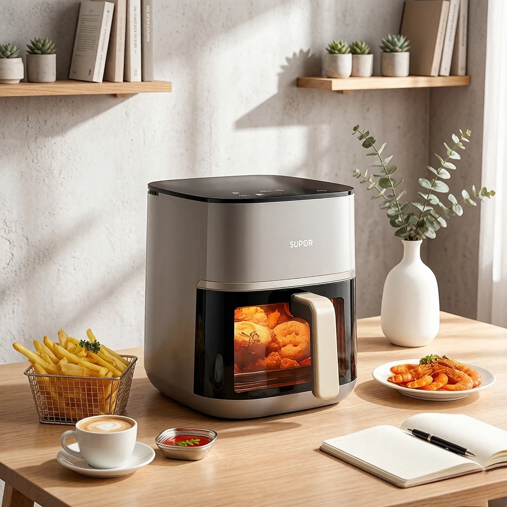 2026 6L 304 Steel 0-Coating Air Fryer, Dual-Heat No-Turn Steam Bake Roast, Scratch-Resistant Durable Easy-Resistant Durable Oven