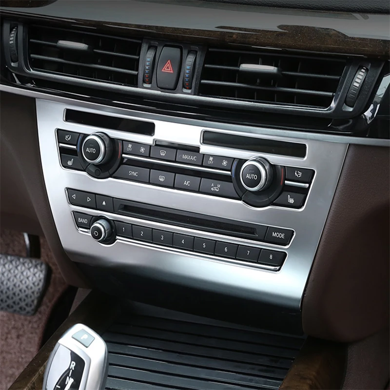 For BMW X5 X6 F15 F16 Car Styling Interior Trim  Air Conditioning CD Control Panel Decoration Frame Protective Cover Sticker