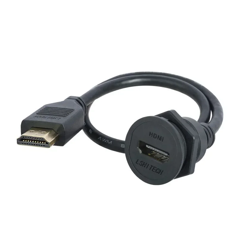 Adapter Female Socket Panel Jack LH22 Industrial Waterproof Aviation TV Camera Screen HDMI-compatib Data Connector 4K HD HDMI2.0