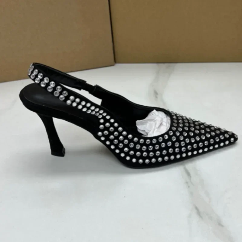 Luxury Rhinestones Women Pumps Fashion Wedding Party Elegant Office Sexy Stiletto Pointed Toe High Heeled Shoes for Ladies