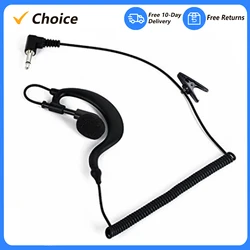 2.5mm Ear Hook Headset for Walkie Talkie Single Ear Radio Earpiece with Clip Single Earphone with Coiled Cable