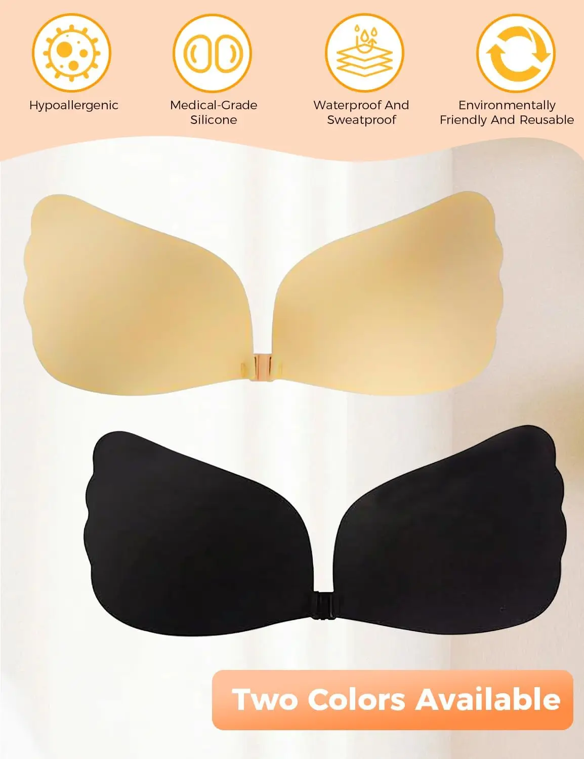 حمالة صدر نسائية لاصقة، حمالة صدر بدون حمالات بدون ظهر، حمالة صدر لاصقة غير مرئية لفستان بدون ظهر