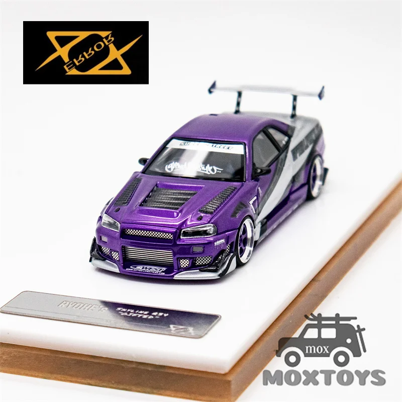 404Error 1:64 Skyline GT-R R34 Ryohe\'s GIFTED Purple Resin Model Car