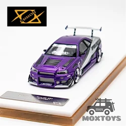 404Error 1:64 Skyline GT-R R34 Ryohe's GIFTED Purple Resin Model Car