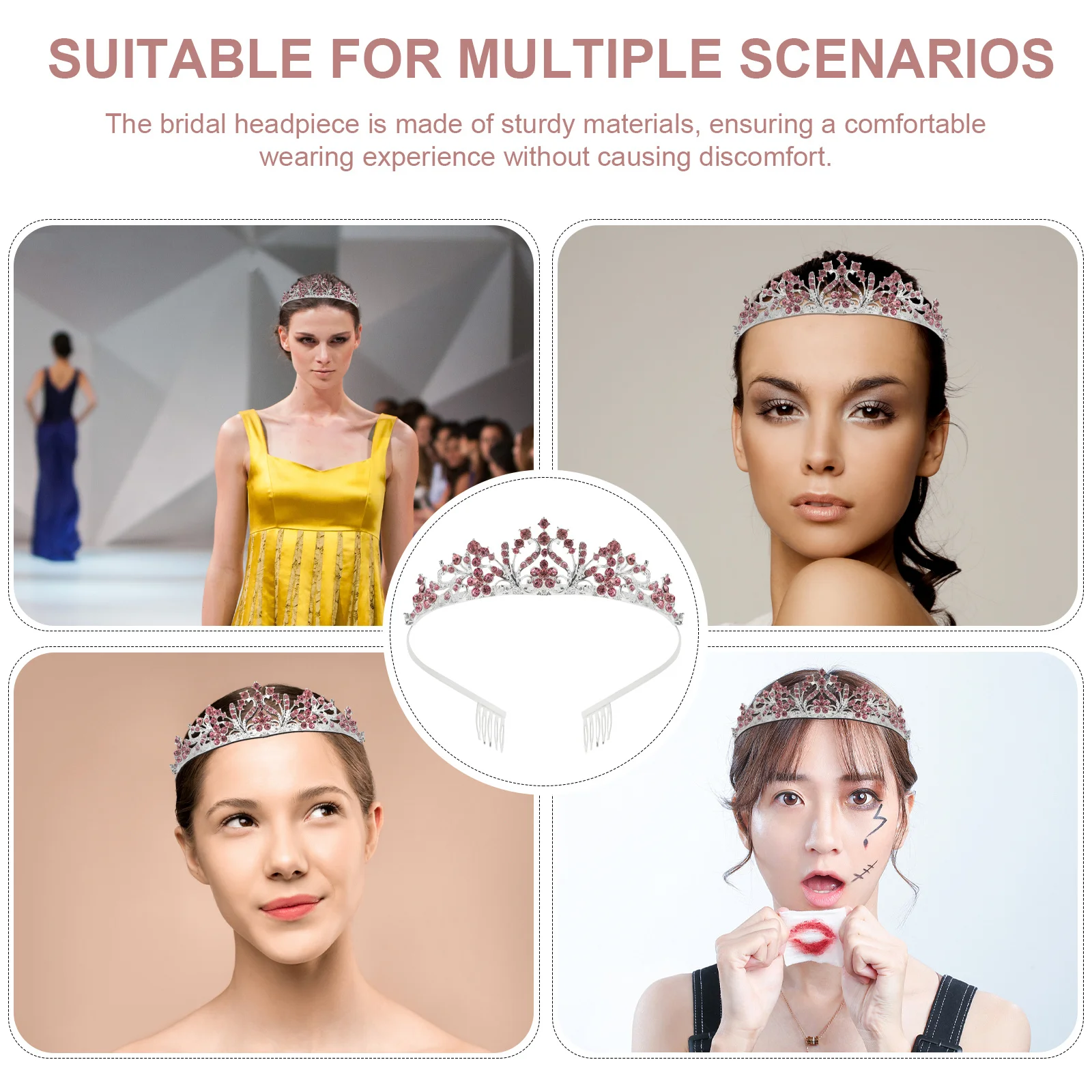 

Bride Crown Bridal Headpiece Wedding Tiara Rhinestone Crown for Women Fashion Hair Jewelry Elegant Prom Party Accessory