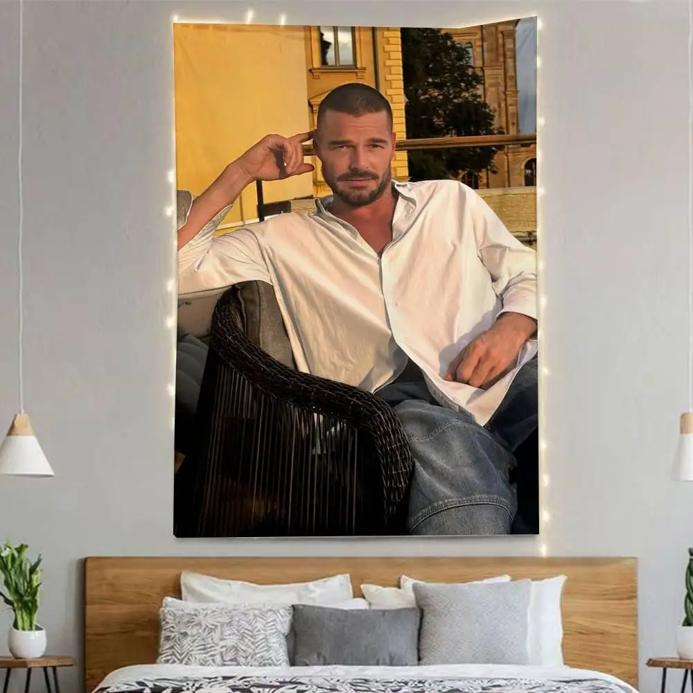 R-Ricky Martin Flags Wall Hanging Background Art Banner for Bedroom Home Outdoor Decor