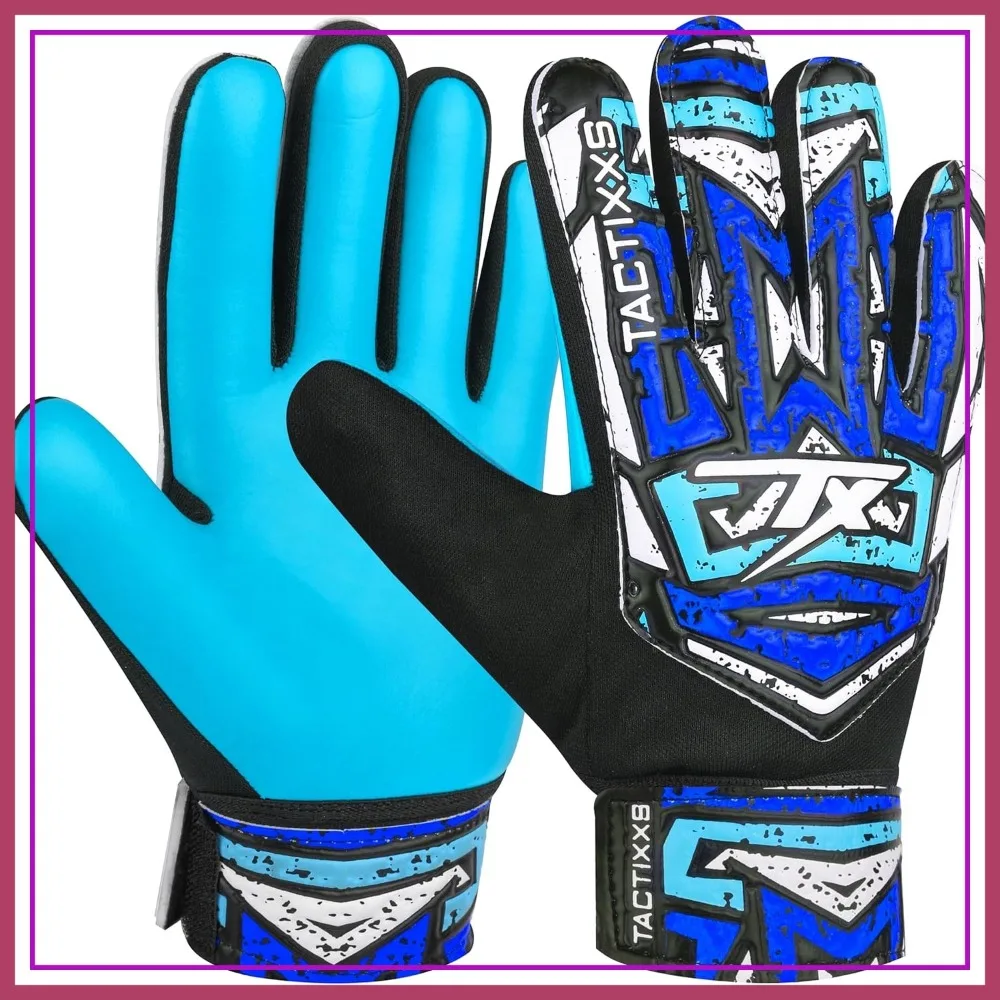 

Kids Soccer Goalkeeper Gloves, Anti-Slip 4mm Latex Palm Youth Goalie Gloves for Boys