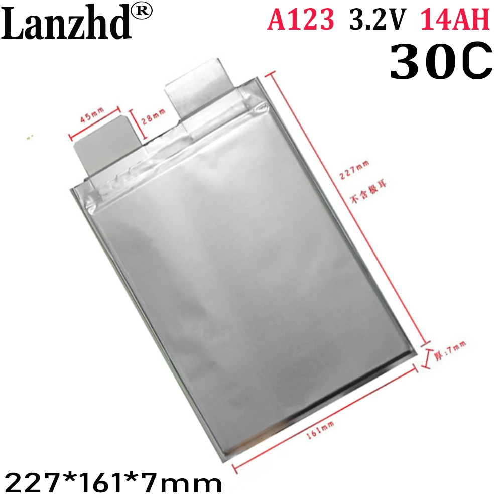 1-13PCS 3.2V lifepo4 A123 14AH prismatic pouch cell 20C discharge rate lithium ion battery A123 14000mAh lifepo4 battery cells