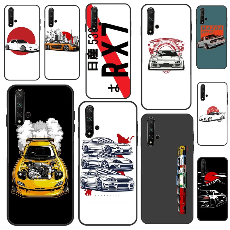 RX7 JDM Legends Cars Case For Huawei P30 P20 P40 P60 Pro P Smart Nova 9 5T Honor Magic 5 Lite X8 X9a 50 70 Cover