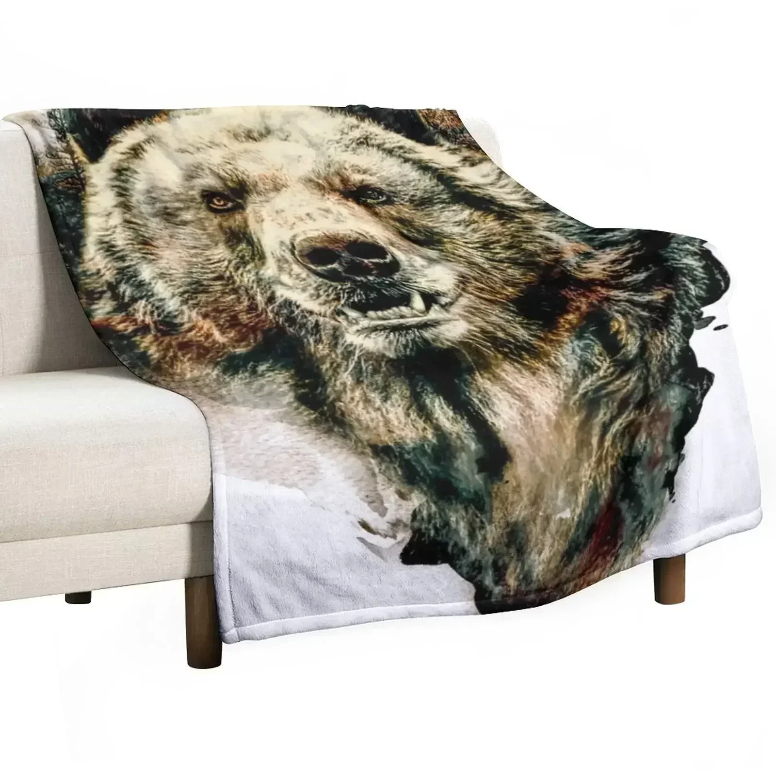 Bear Throw Blanket No Pilling Soft Warm Blanket for Bed