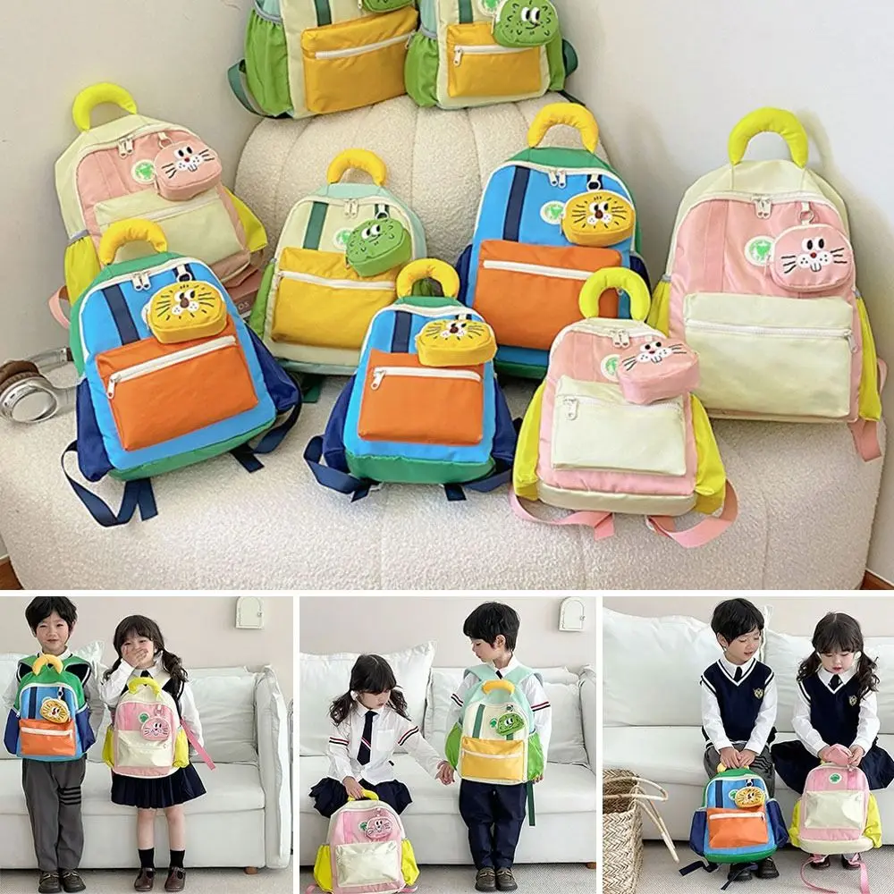 Creative Lightweight Student Schoolbag Cartoon Cute Kids Backpack Trendy Color Matching Large Capacity Book Bags Kindergarten