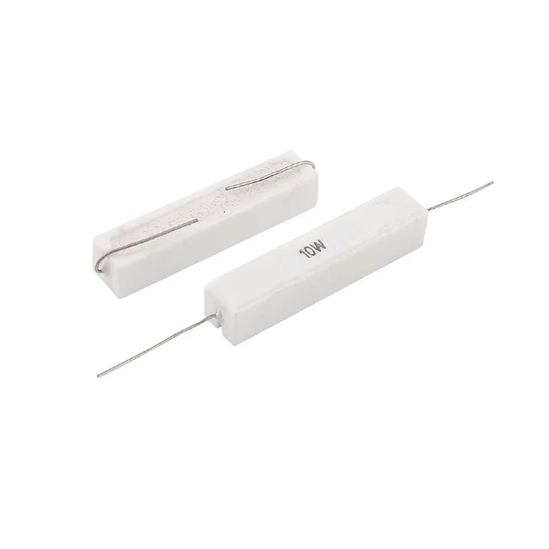 10Pcs10W ซีเมนต์ความต้านทาน 0.1ohm - 510K ohm 0.5R 1R 10R 100R 0.22 0.33 1 1.8 2 2.2 5 10 15 100 470 1K ohm ตัวต้านทานซีเมนต์