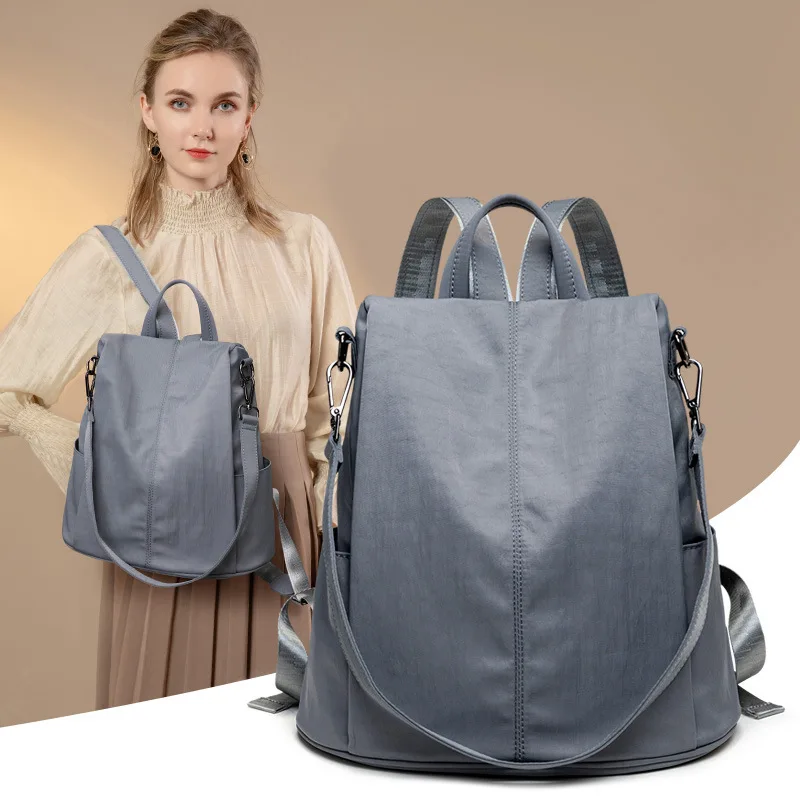 Anti-Theft Women's Backpack 2026 New Korean Version Fashionable Canvas Oxford Cloth Multi-Purpose Shoulder Bag Easy Matching