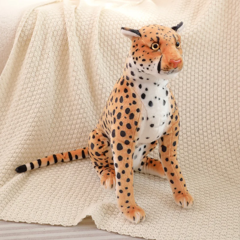 34/38cm Sitting Realistic Cheetah Plush Toy Dolls Fluffy Lifelike Forest Animals Stuffed Dolls Imitation Cheetah Plush Toys