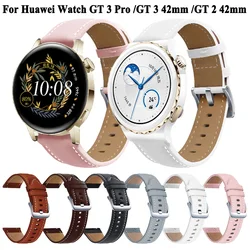 Correa de cuero de 20mm para Huawei Watch GT 3 2 GT2 42mm GT3 Pro 43mm, pulsera de repuesto para reloj inteligente para niña y mujer