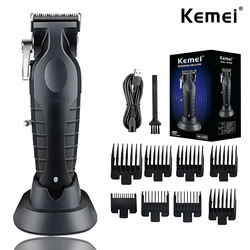 Kemei-cortadora de pelo profesional para hombre, máquina de corte de pelo con cargador de asiento, KM-2296