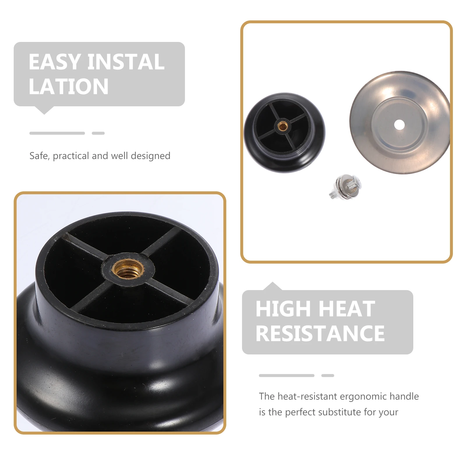 

4 Pcs Pot Cap Handle Knobs Kitchen for Universal Replacement Cooking Lid Cover Pan Cookware Stainless Steel