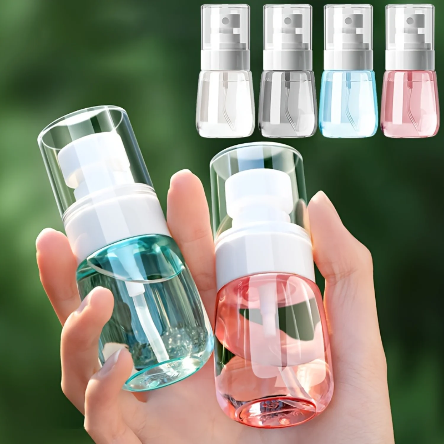 4pcs 30ml Travel-Sized Refillable Cosmetic Atomizer Set - Portable Hydration Mister, Empty Mini Spray Containers with PVC-Free ,