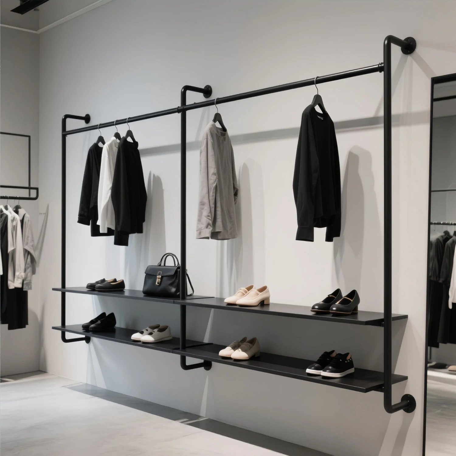 Clothing store display rack wall wall-mounted women's clothing store shelf children's clothing display rack combination hanger