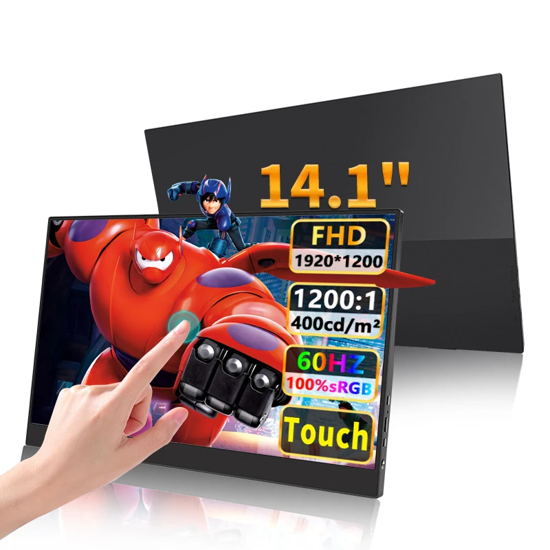 HGFRTEE 14 Inch Portable Monitor Touch/no Touch optional 100%sRGB