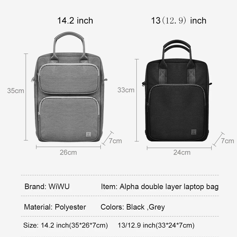 WIWU Laptop Bag for MacBook Air 13.6 M3 2024 Waterproof Shoulder Bag for MacBook Pro 13 Air 13 2022 Carry Case for iPad Pro 13