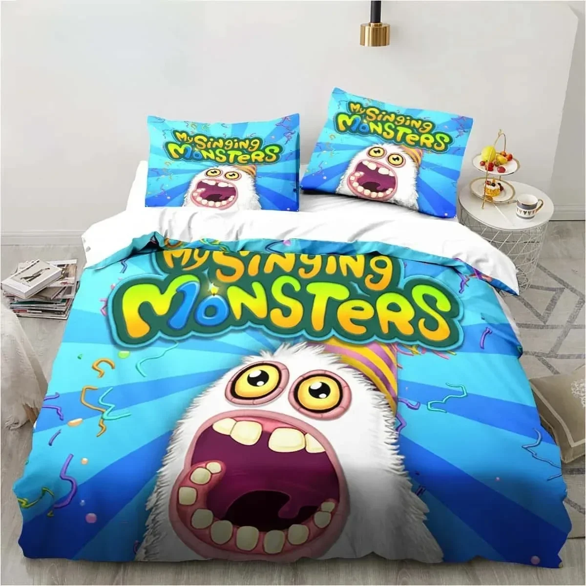 3D Print My Game Singing Monsters Printed Bed Set Duvet Cover Pillowcase Bedding Set Bed Linen Sheet Quilt Cover Queen King Size