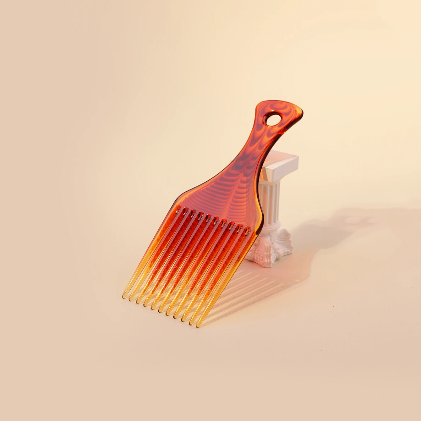 1/2Pc Hair Pick Comb Amber Smooth Afro Comb Lift Detangle Hair Comb Hair Styling Tools Curly, Thick, Special for Real Hair Wigs
