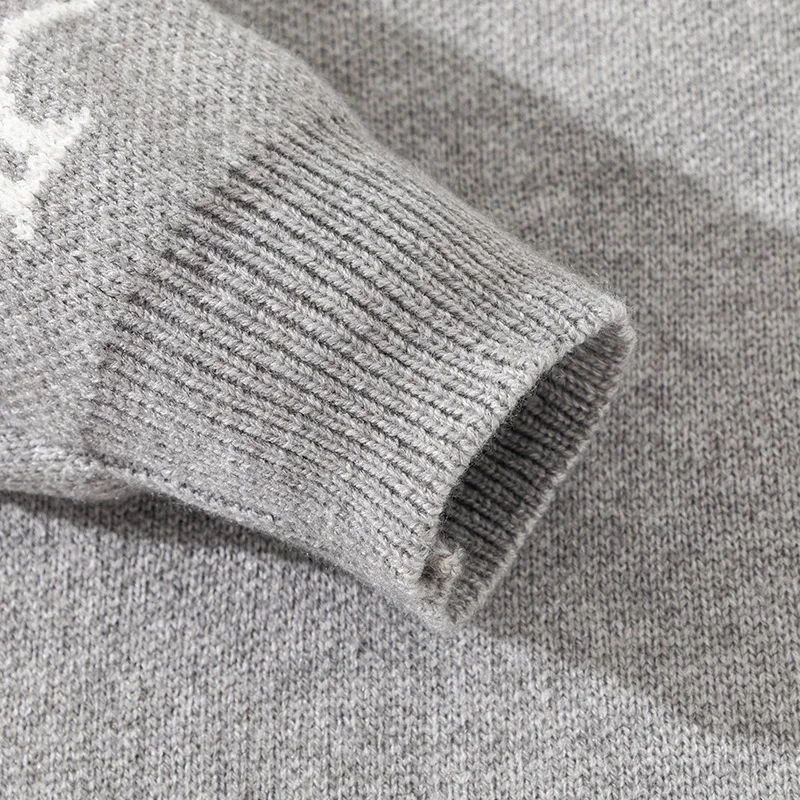 Neuer Herrenpullover für Herbst und Winter, Rundhals, locker geschnitten, trendig, gestrickt, Luxusmarke, Basispullover, warm und vielseitig, Herrenbekleidung. – Detail 6